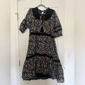 Floral Black Dress